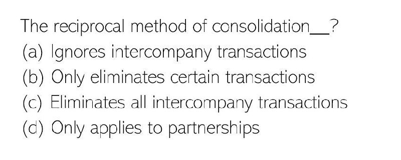 ??? The reciprocal method of consolidation ? (a)