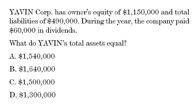 What do Yavin's total assets equal ? YAVIN Corp.