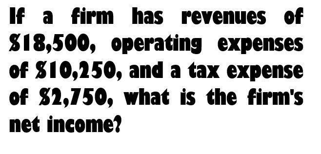 If a firm has revenues of $18,500, operating