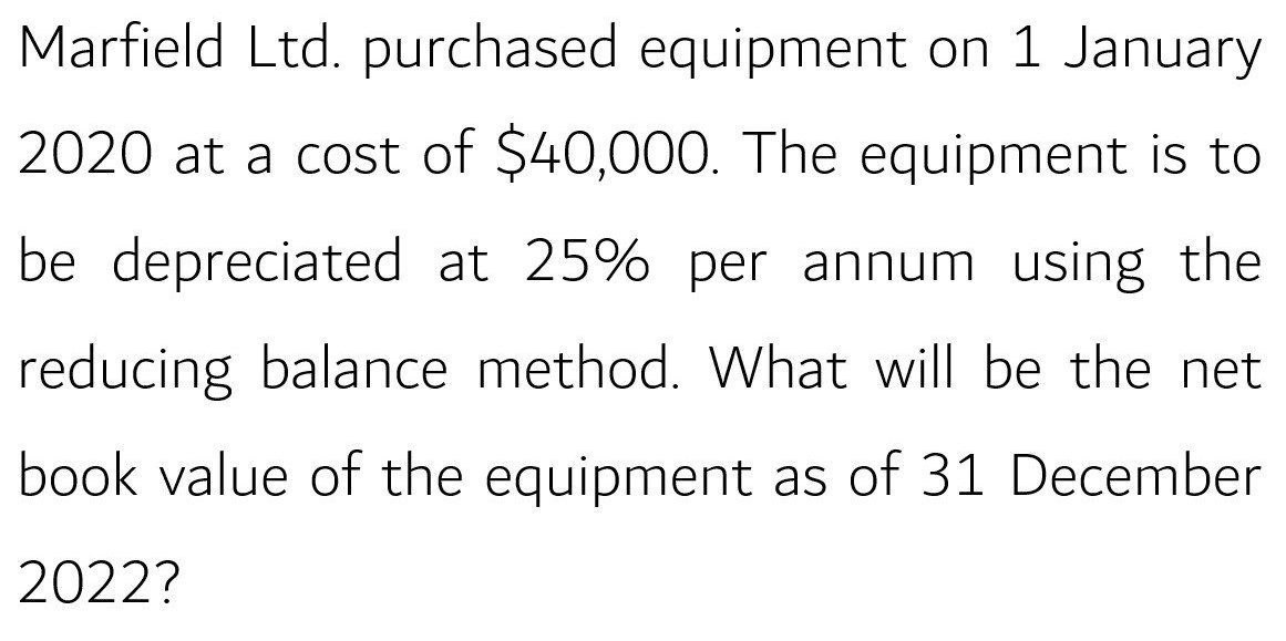 Need step by step answer Martield Ltd. purchased