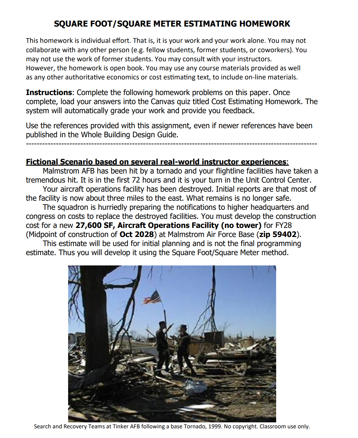 SQUARE FOOT/SQUARE METER ESTIMATING HOMEWORK This