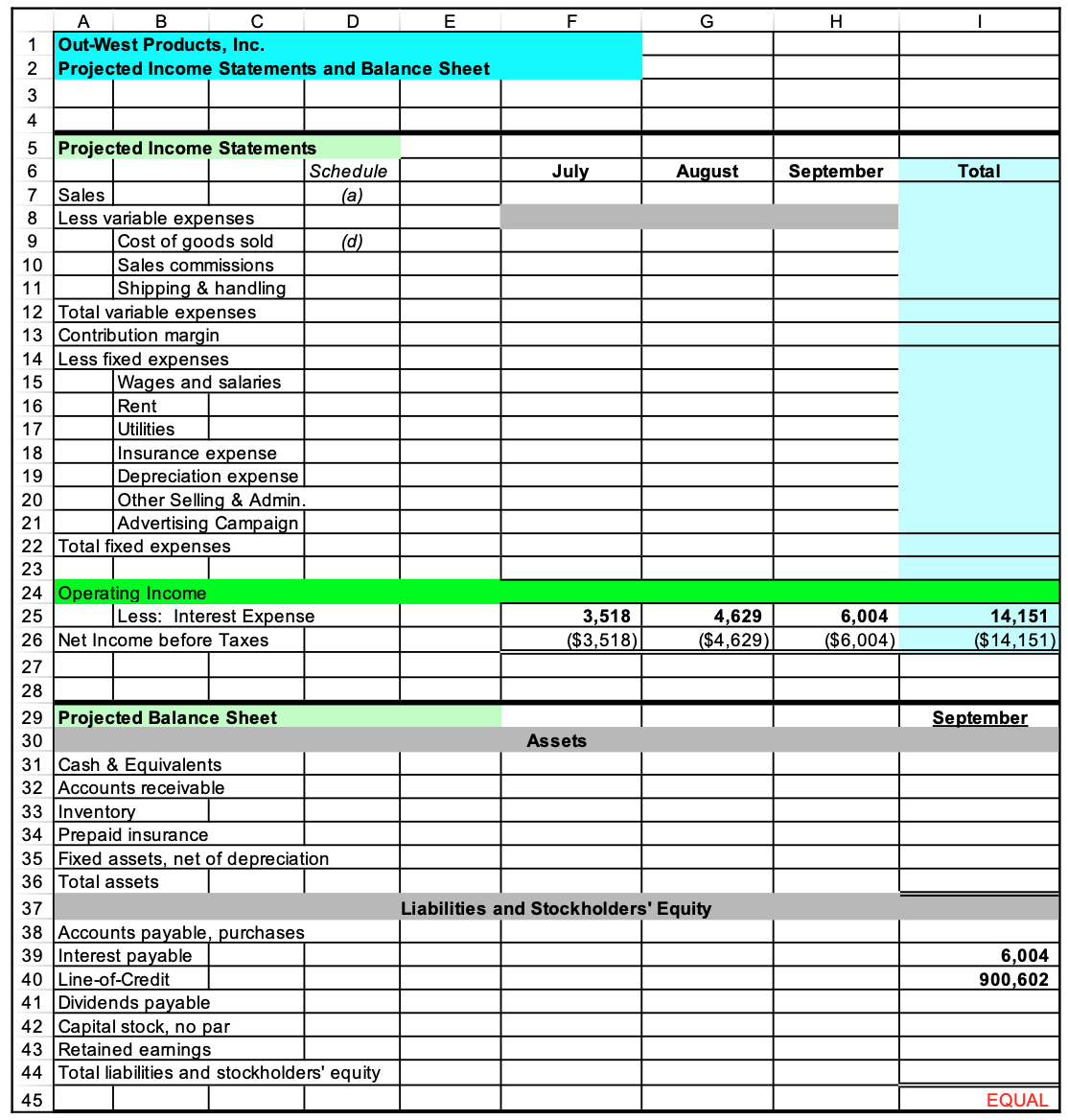 A B C D E F G Key Check Figures N Schedules W