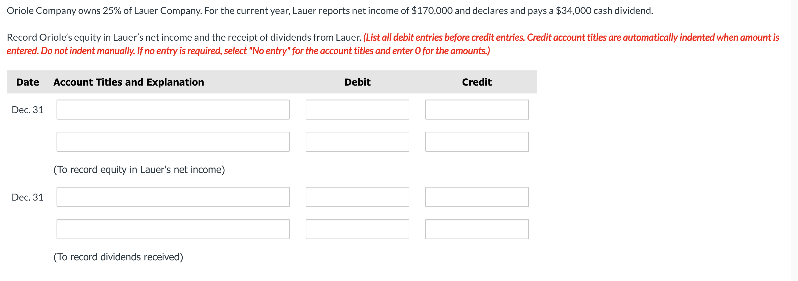 Using the attached information, please record the