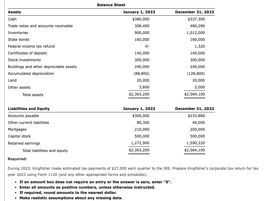 Note: This problem is for the 2023 tax year. On