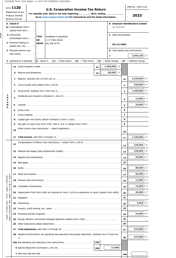 Note: This problem is for the 2023 tax year. On