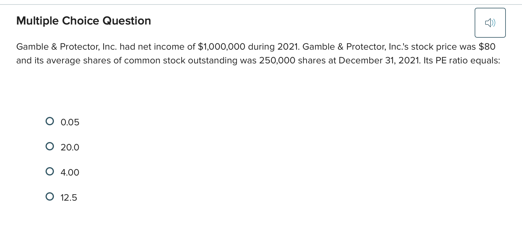 answer this Multiple Choice Question m)) Gamble &