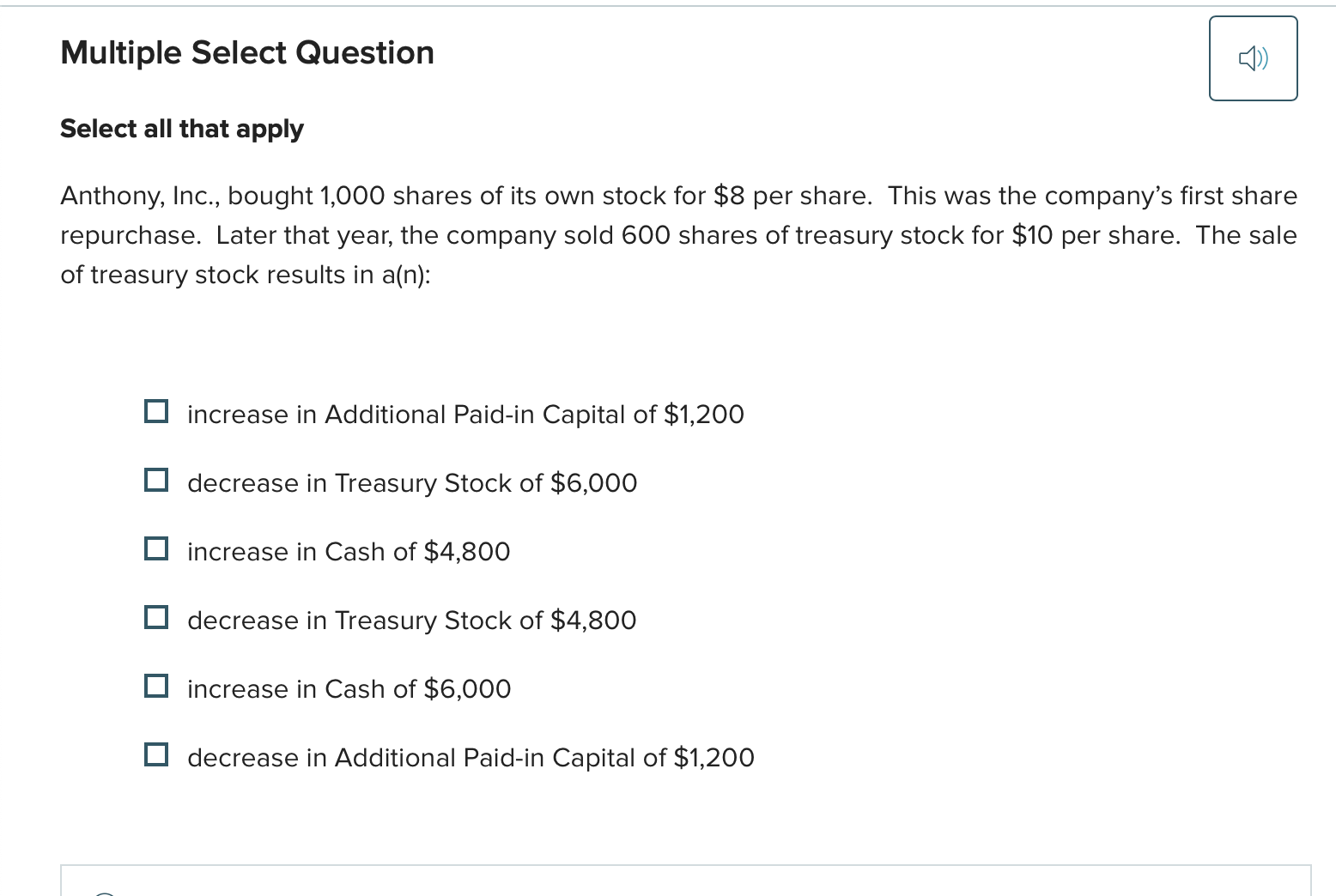 answer this Multiple Select Question Select all