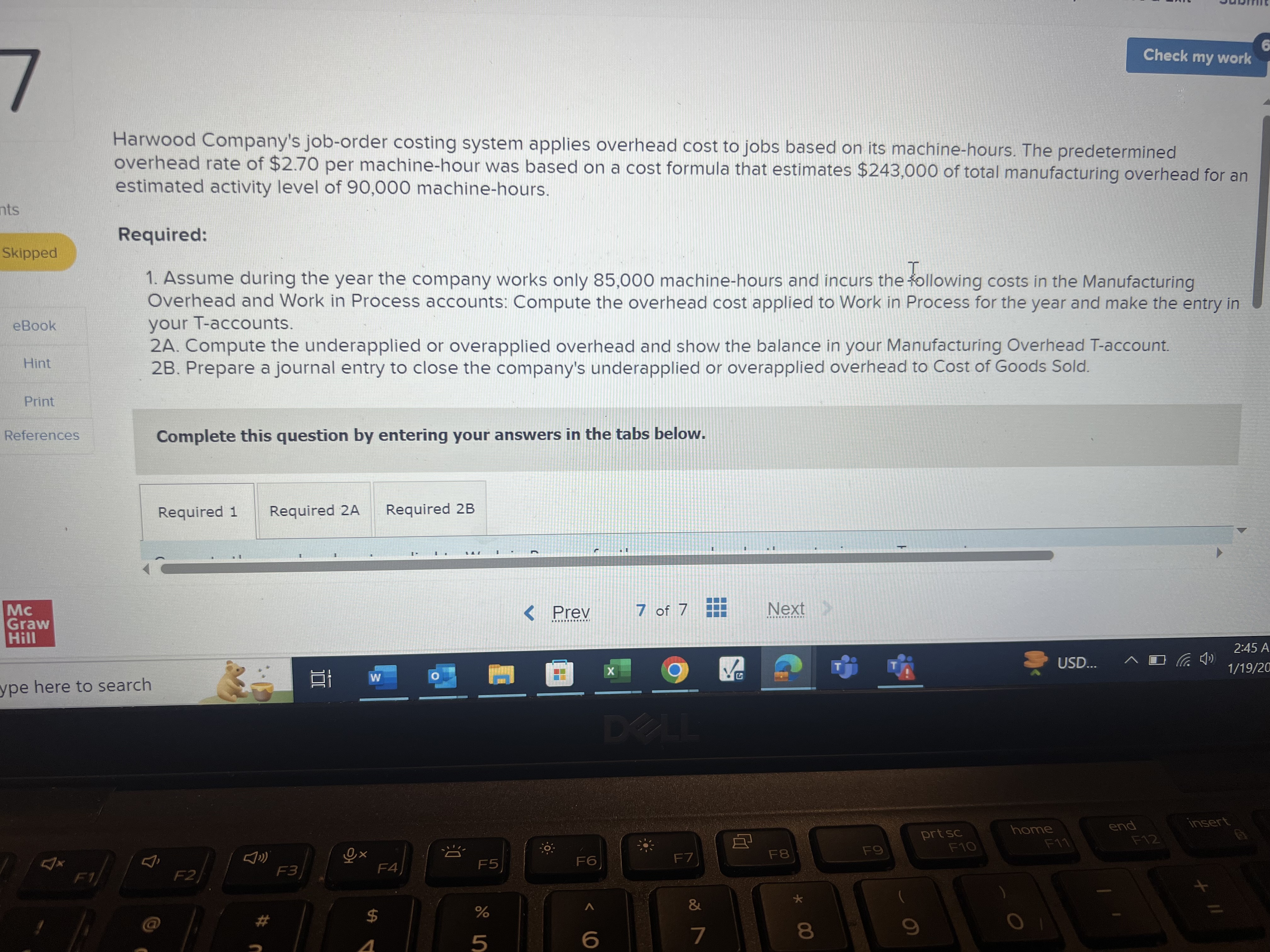 ST A Harwood Company's job-order costing system