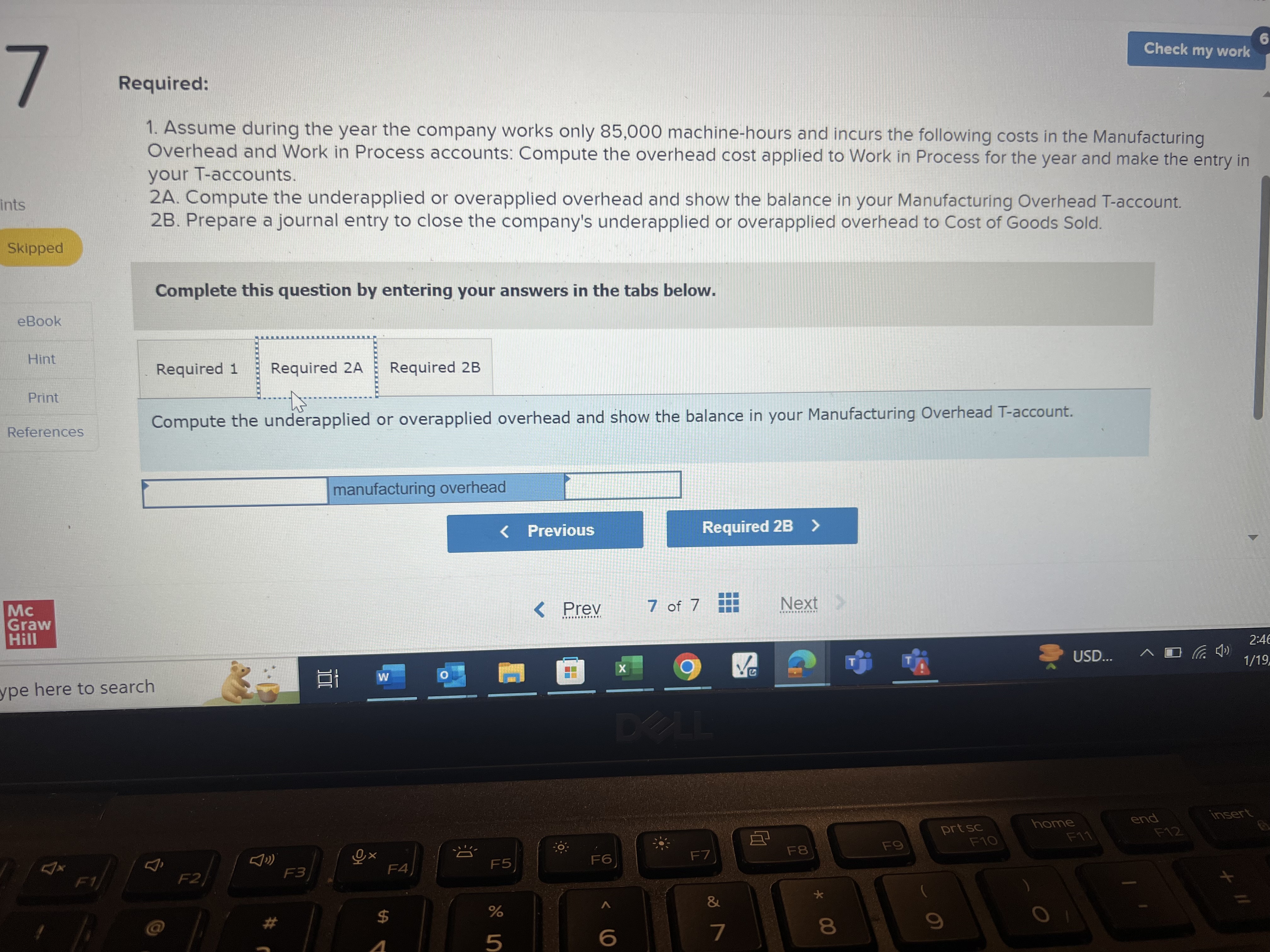 ST A Harwood Company's job-order costing system