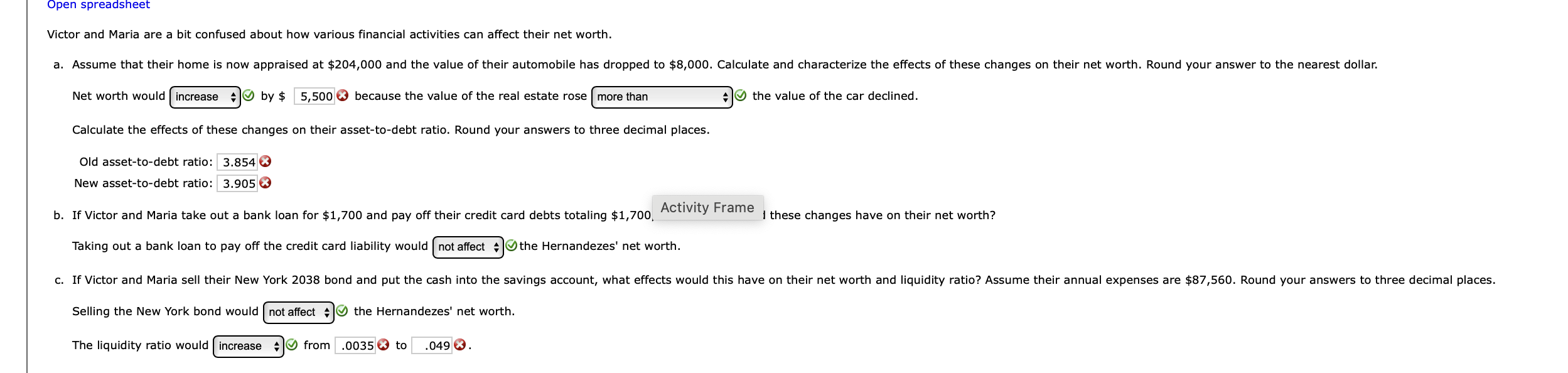 Using the data from the cash-flow statement