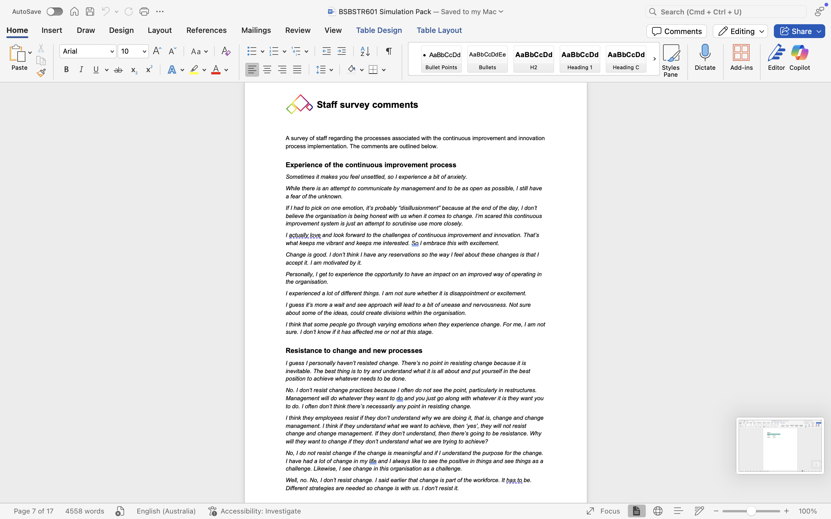 Can you give a sample to Develop a Continuous