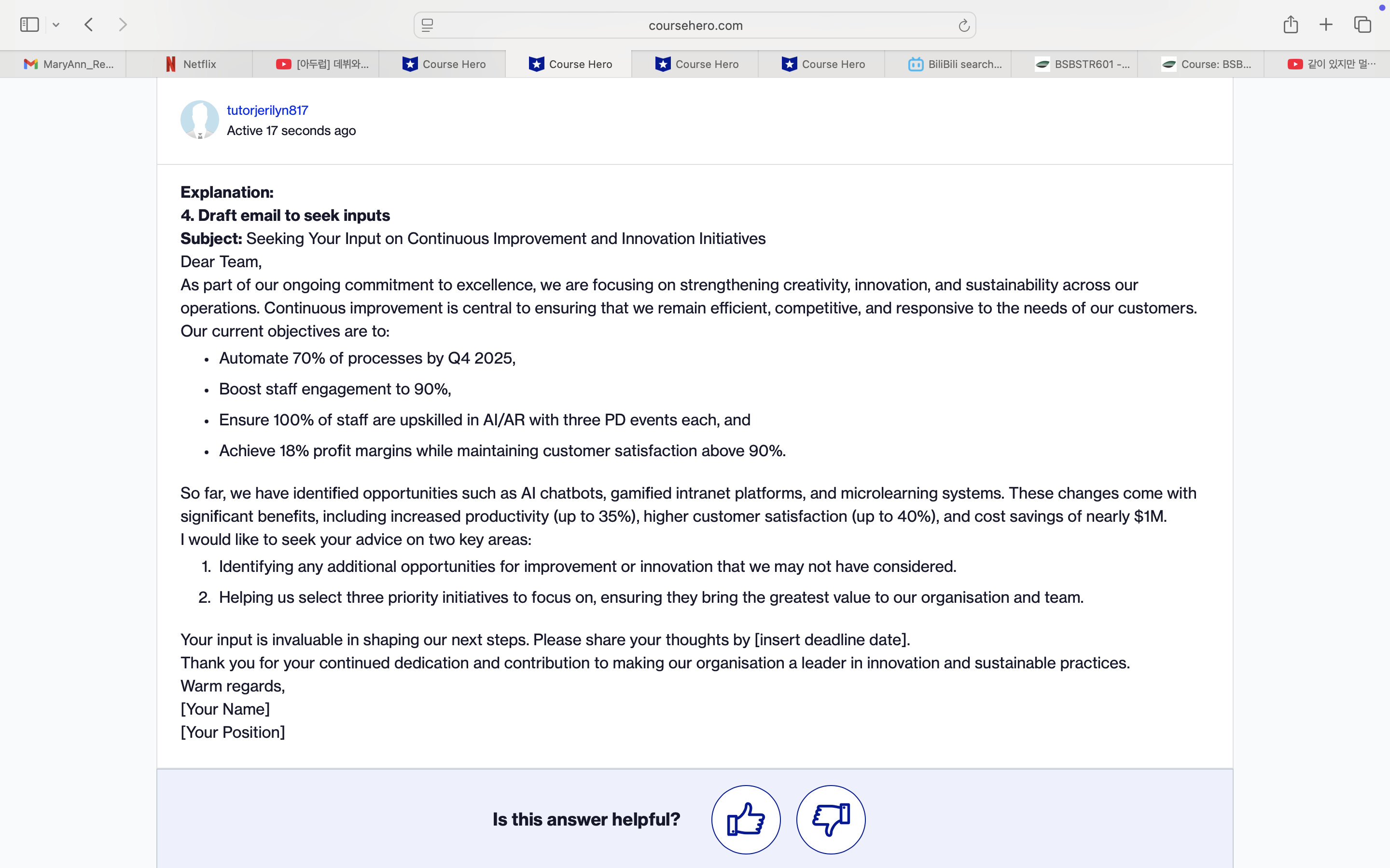 Can you give a sample to Develop a Continuous