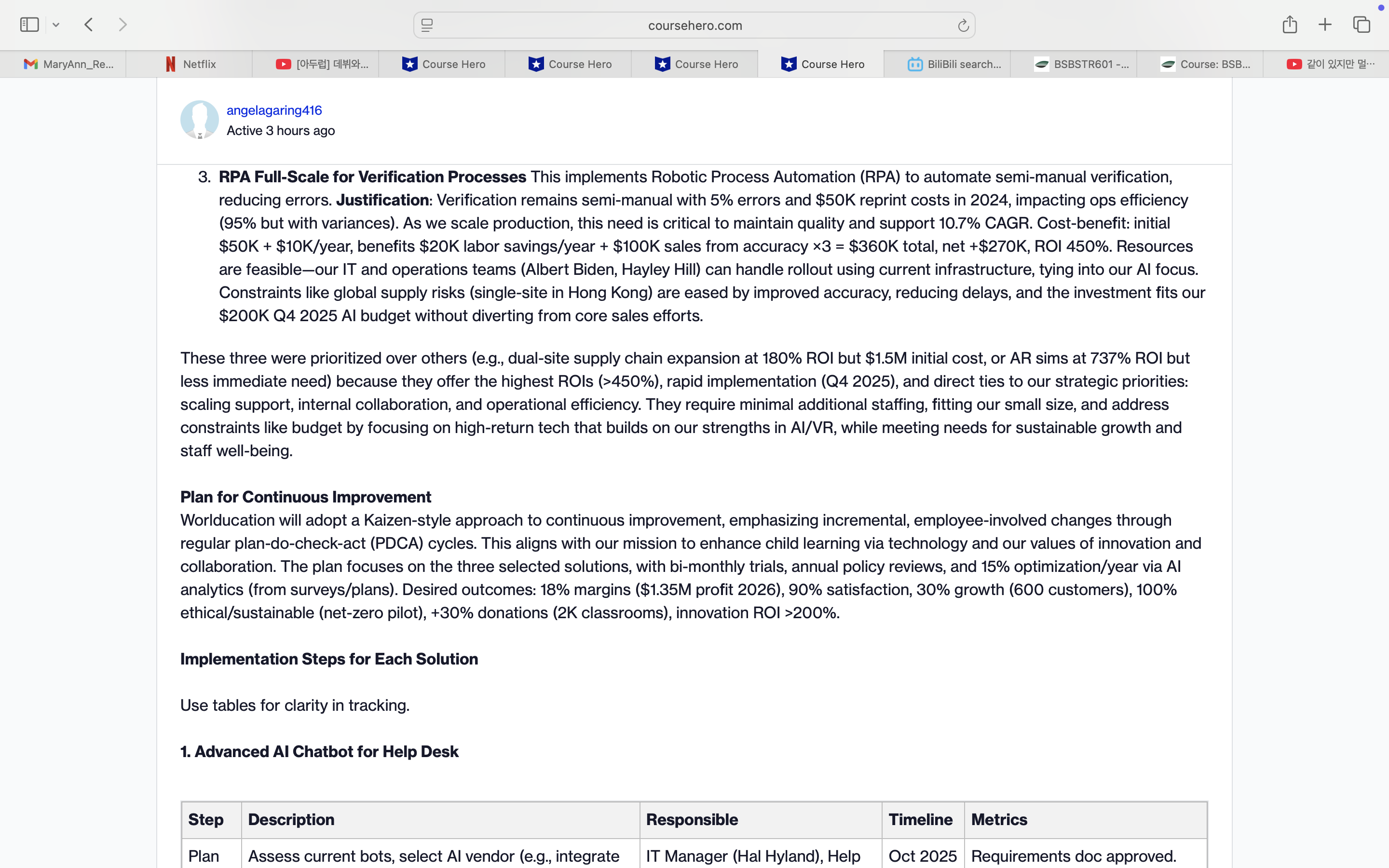 Can you give a sample to Develop a Continuous