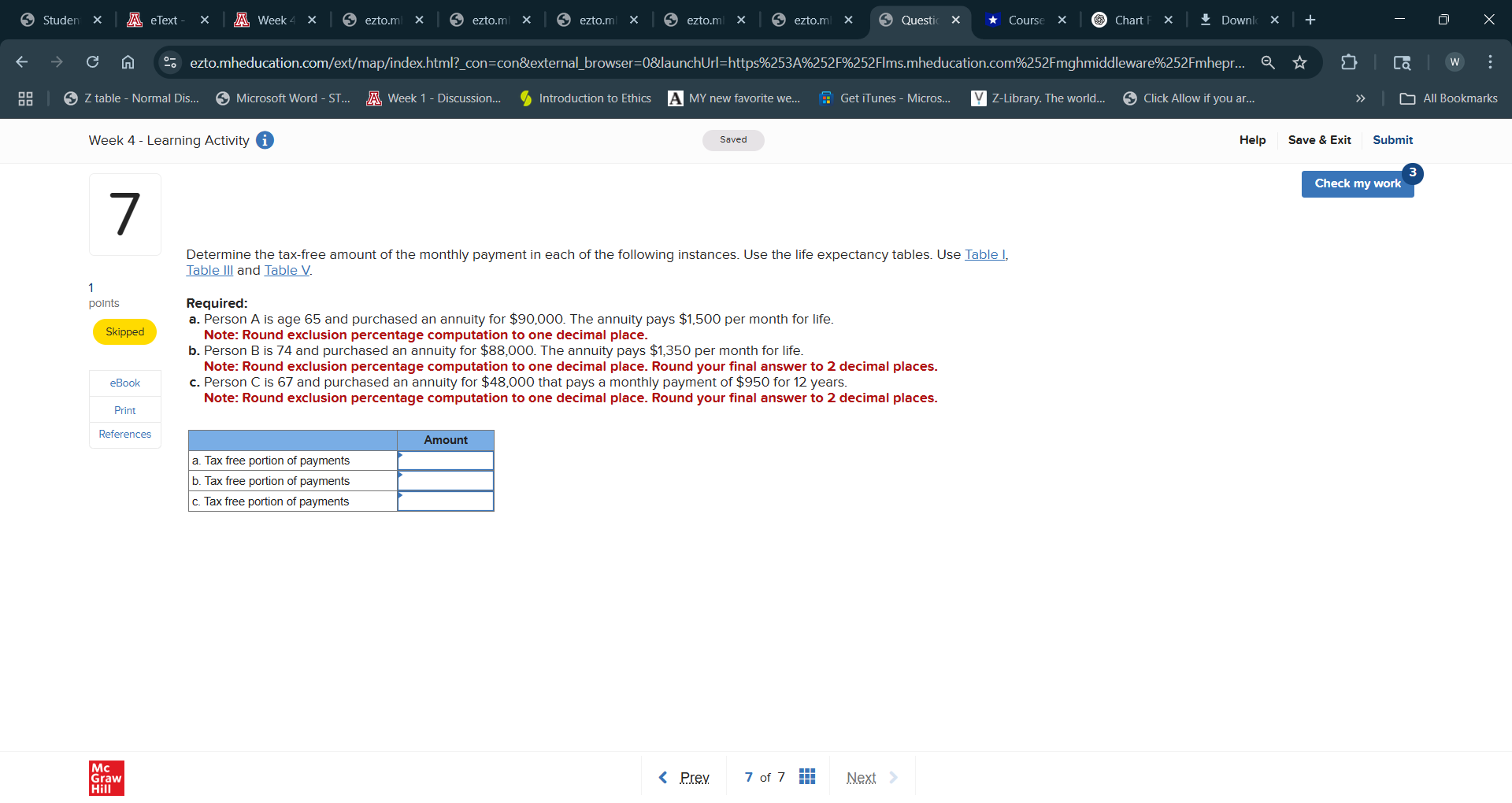 S Student A eText - X A Week 4 X ezto.ml x