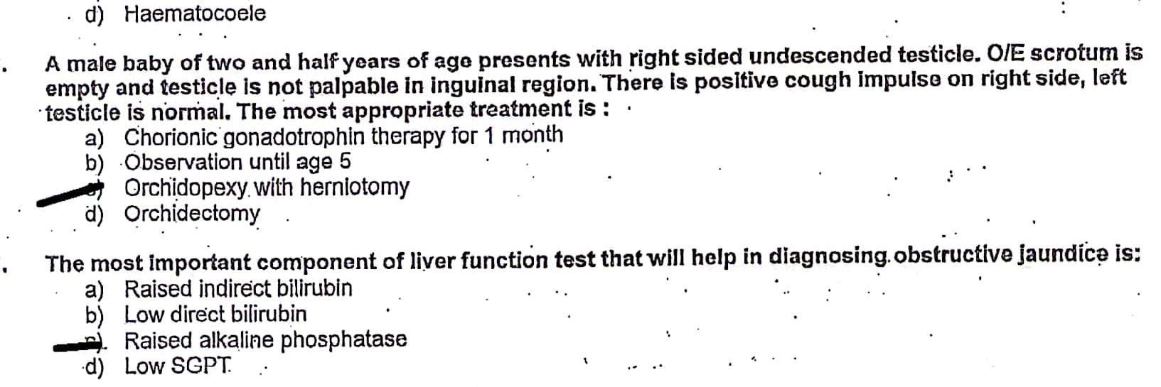 ans d) Haematocoele A male baby of two and half