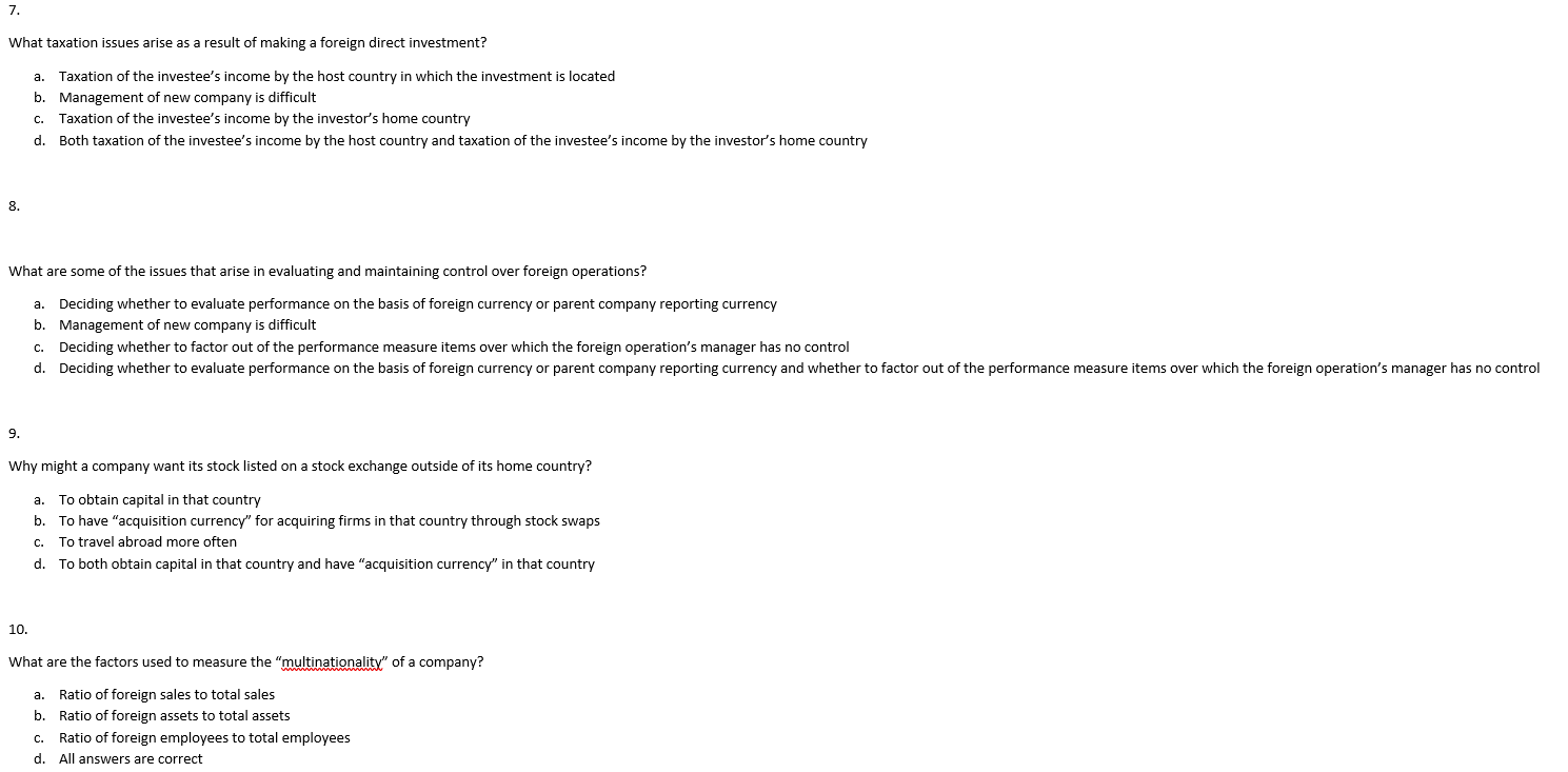 7. What taxation issues arise as a result of