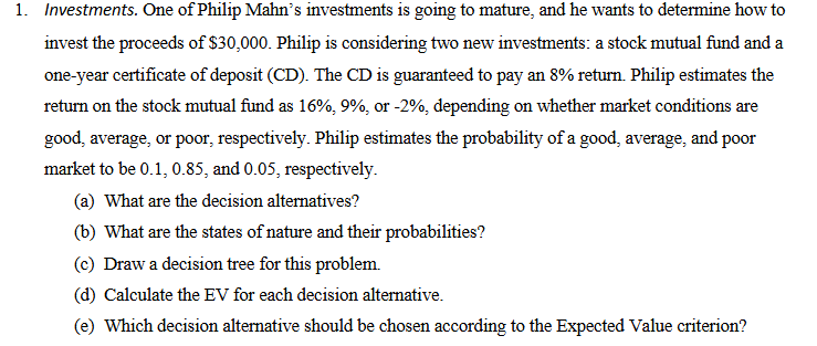 Investments. One of Philip Mahn's investments is