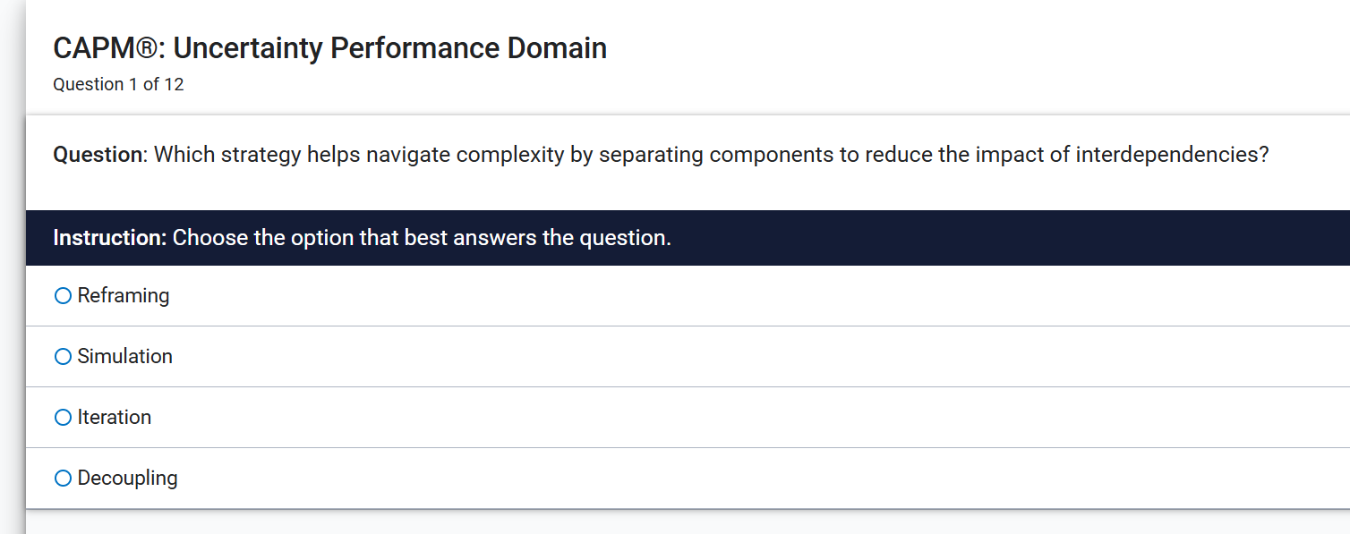 Regarding CAPM project management, select best