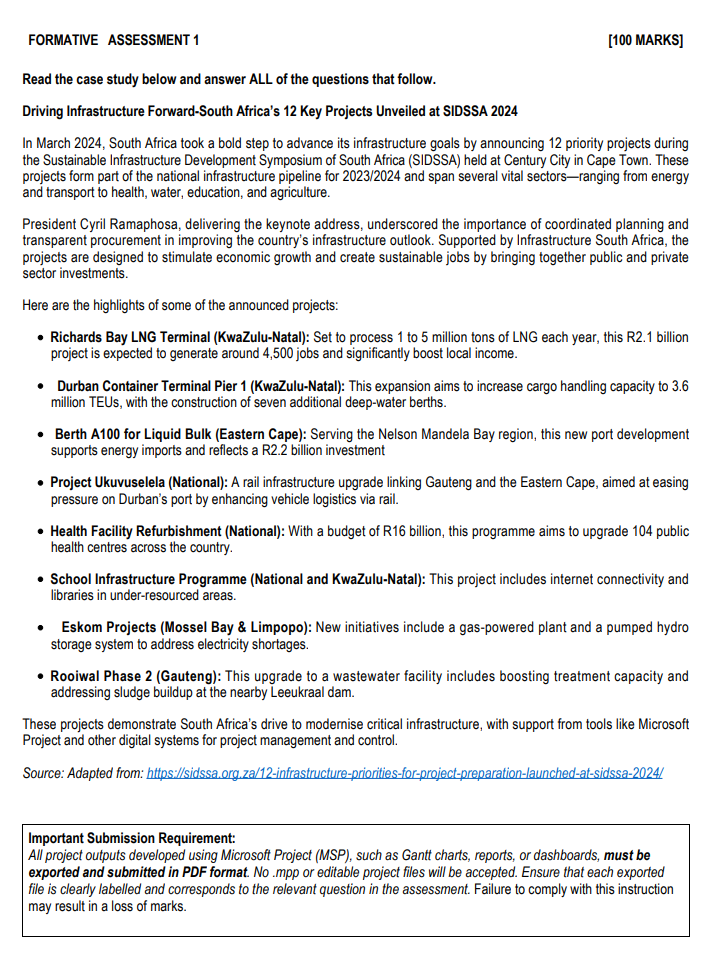 FORMATIVE ASSESSMENT 14 [100 MARKS] Read the case