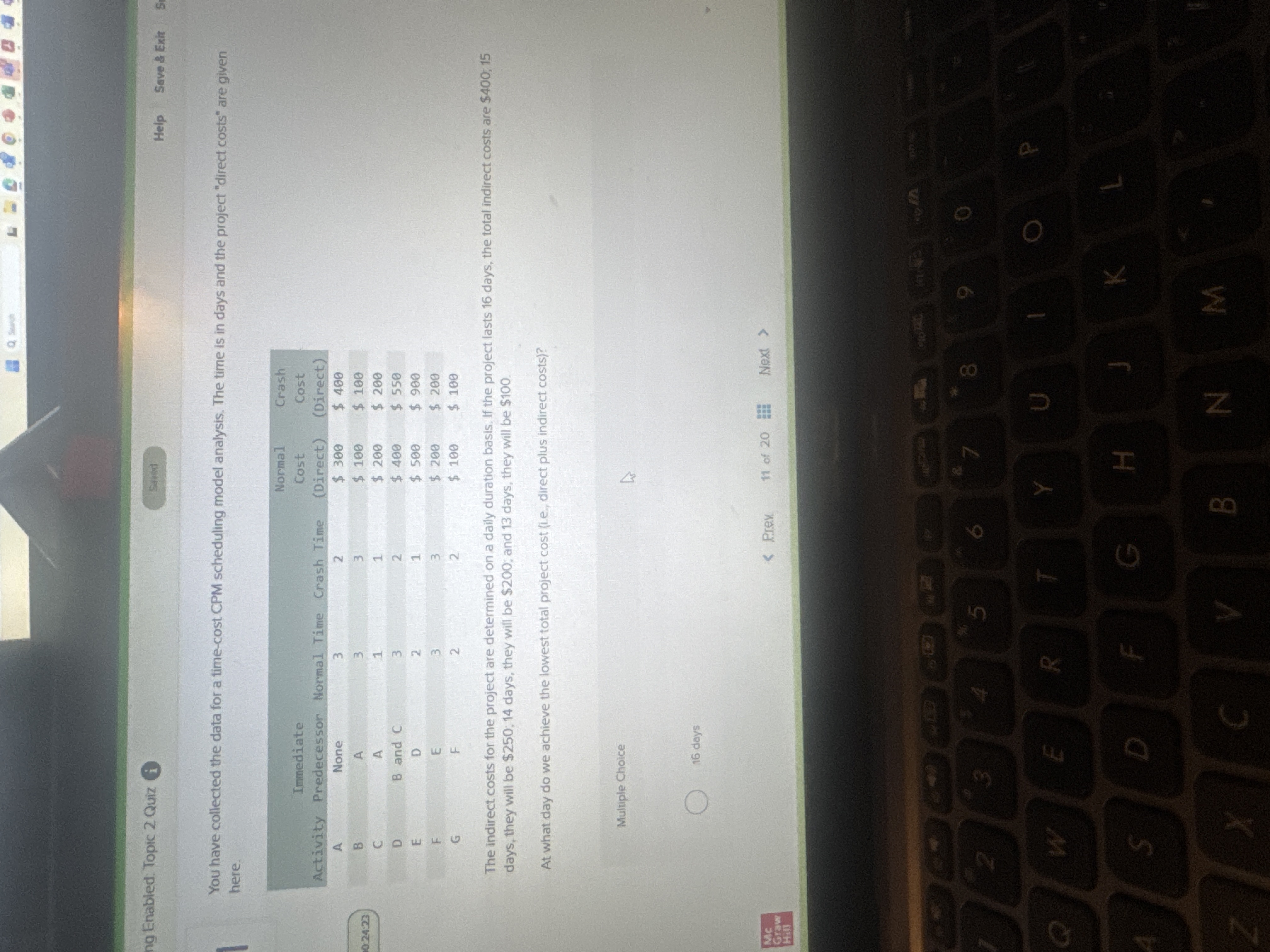 ng Enabled Topic 2 Quiz Help Save & Exit You have