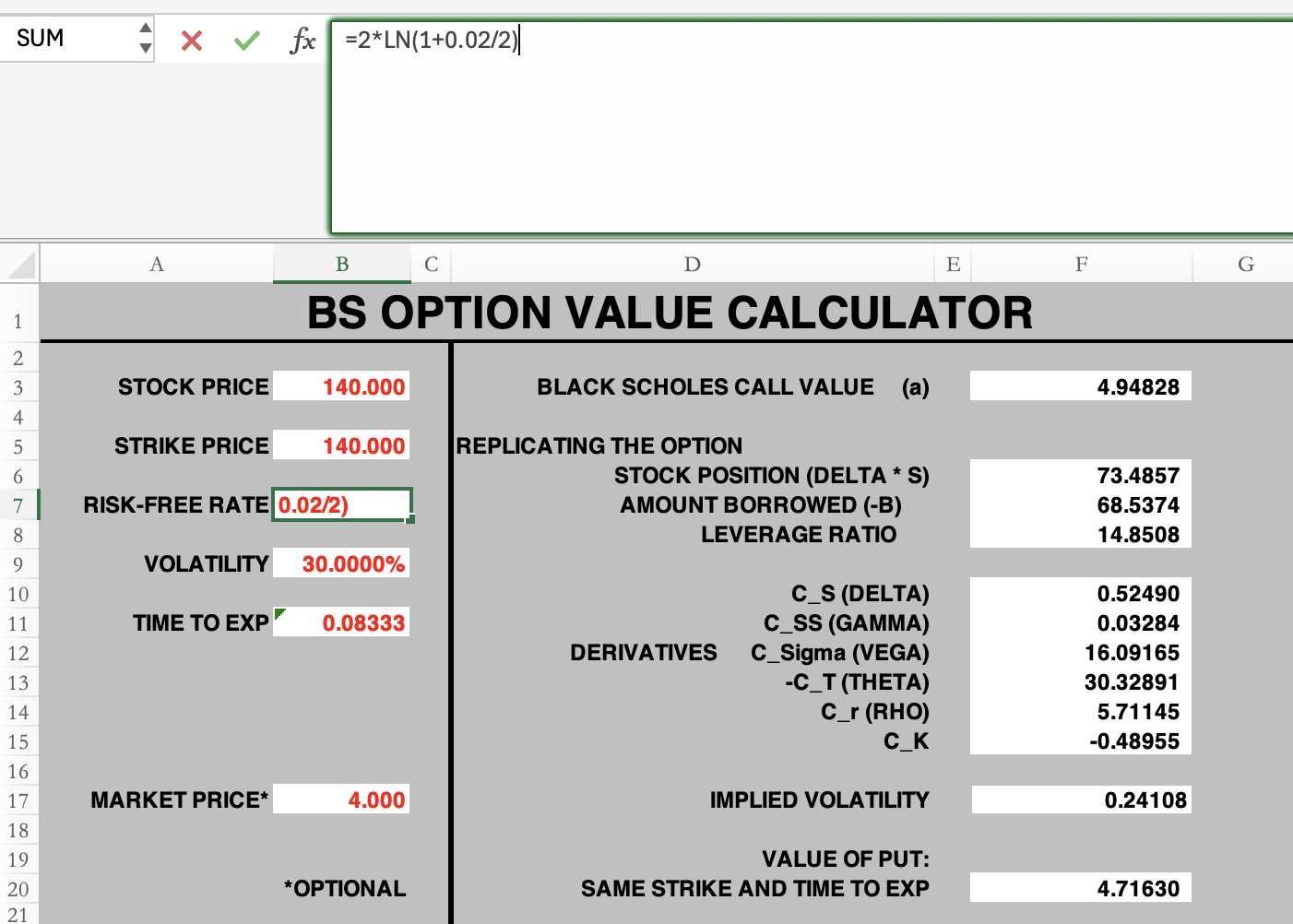Hi, This is a task on pricing in Black-Scholes.