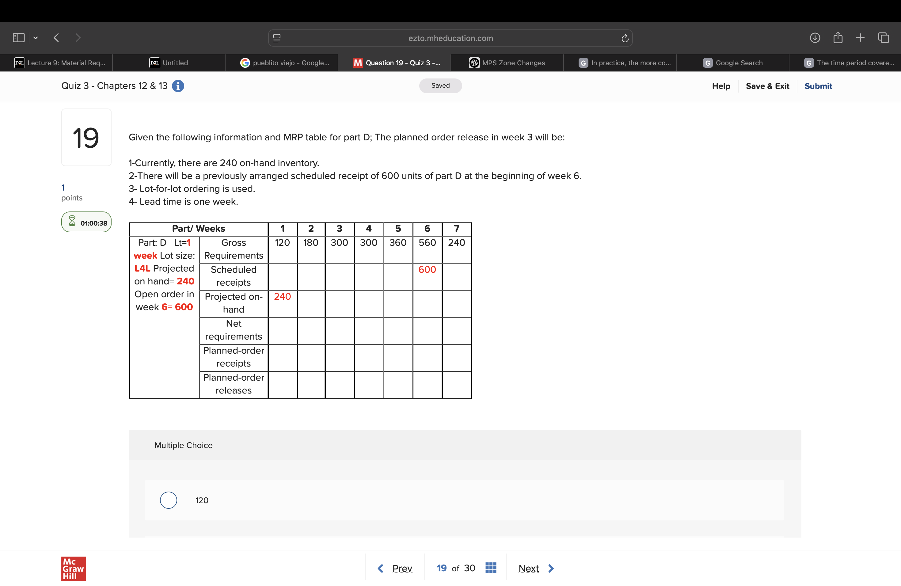 PLANNED ORDER RELEASE IN WEEK 3
