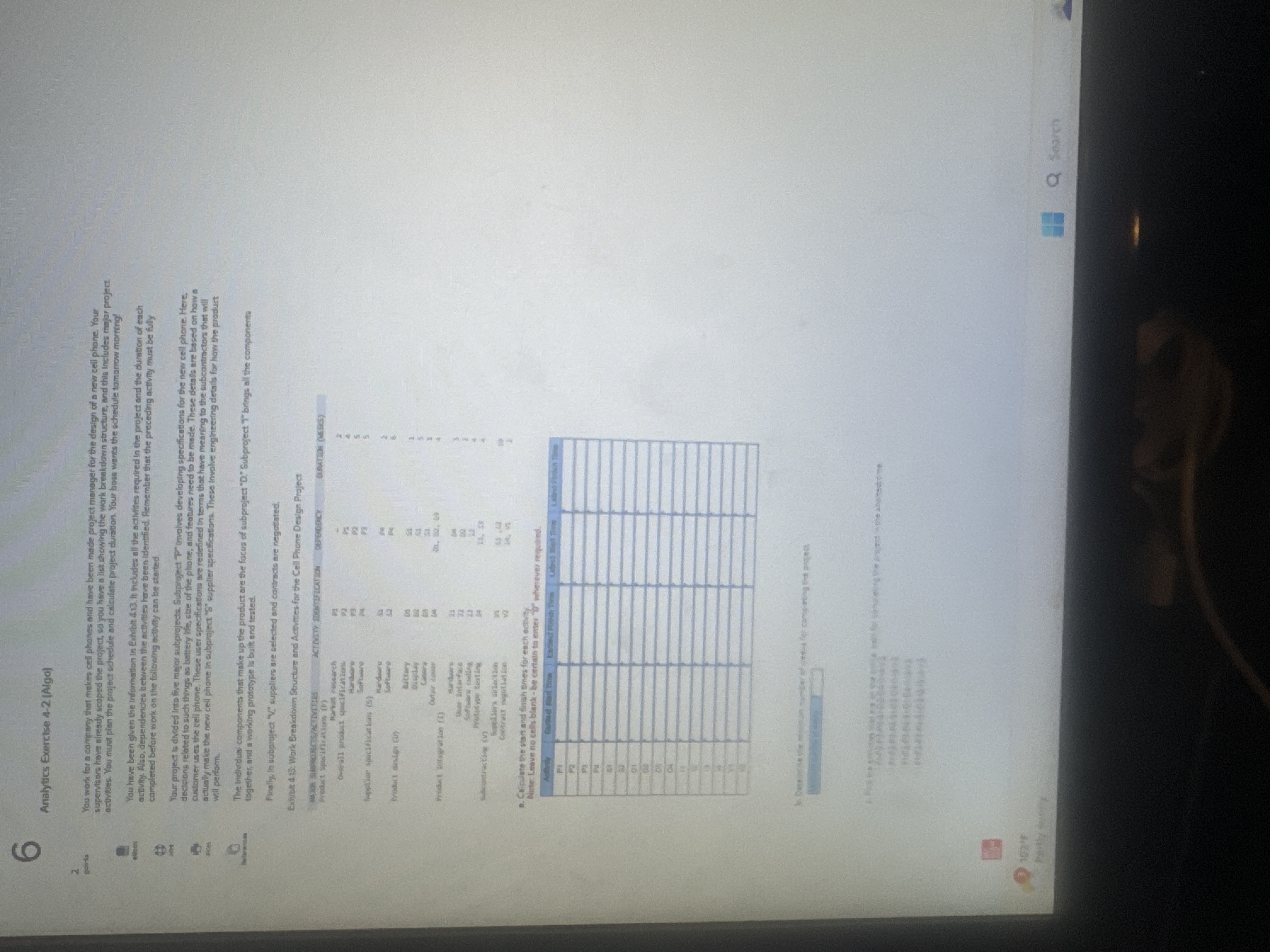 Analytics Exercise 4-2 (Algo) You work for a