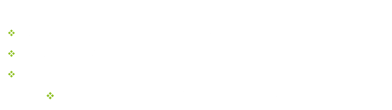 Criterion-Referenced Testing:Focus on specific