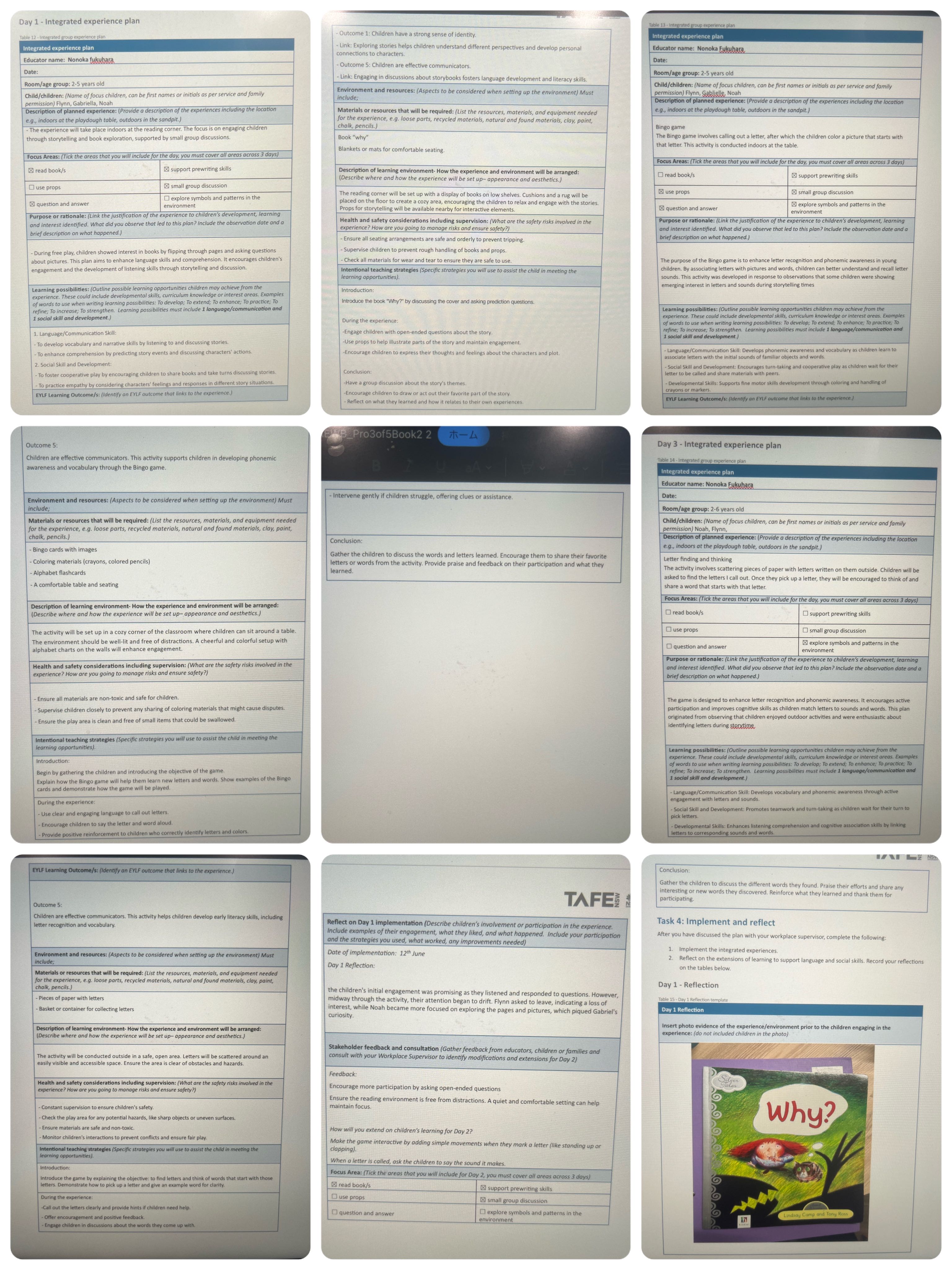 based on this I want reflection, feedback, and