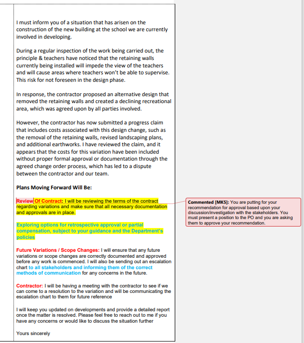 3.7 Using the template below, draft an email to