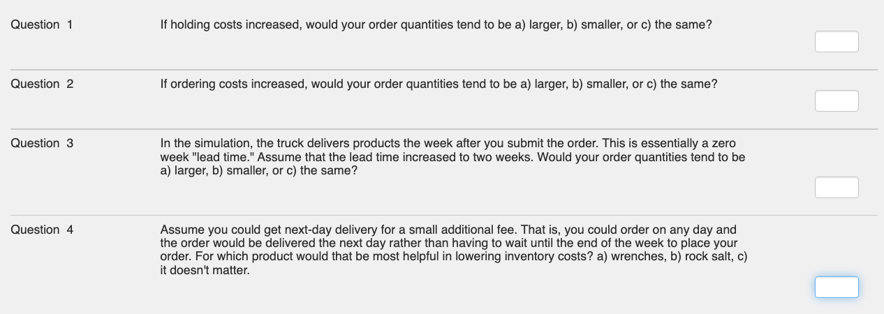 Question 1 Question 2 Question 3 Question 4 If