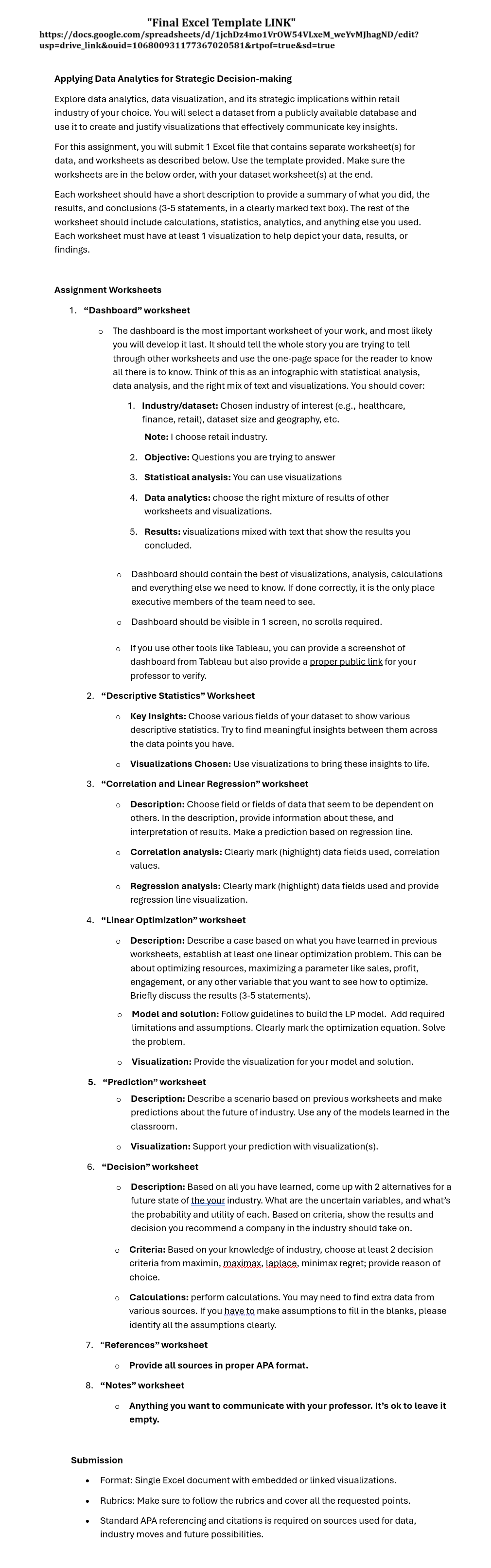 Data Analytics for Management (MGMT-540-9)