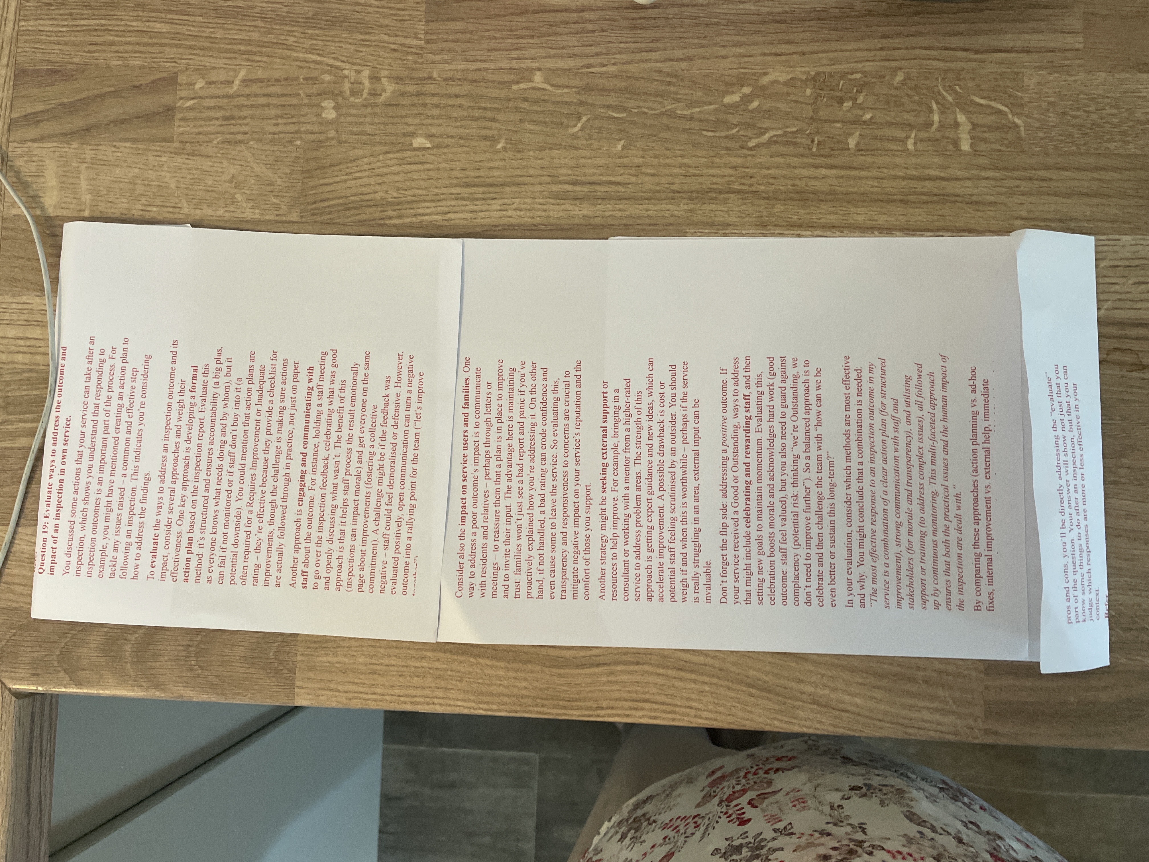 Question 19: Evaluate ways to address the outcome