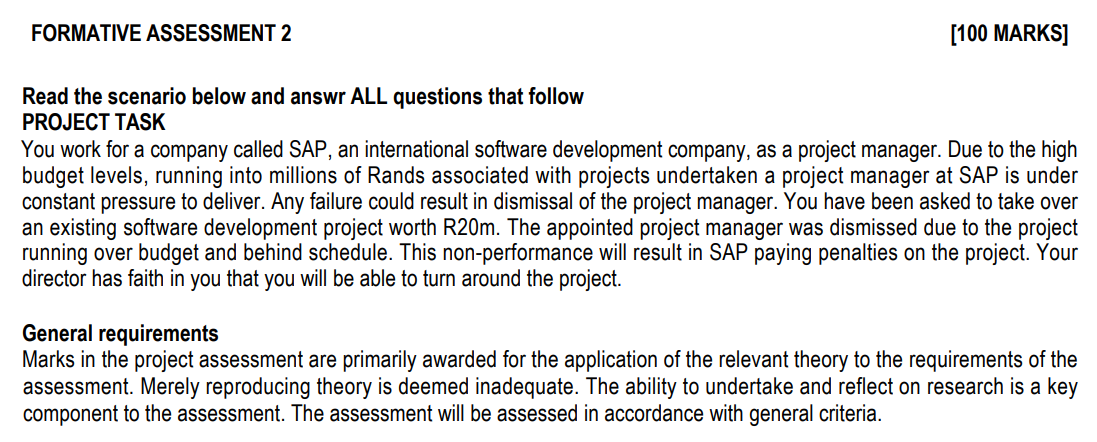 Question 3 (20 Marks) A Work Breakdown Structure