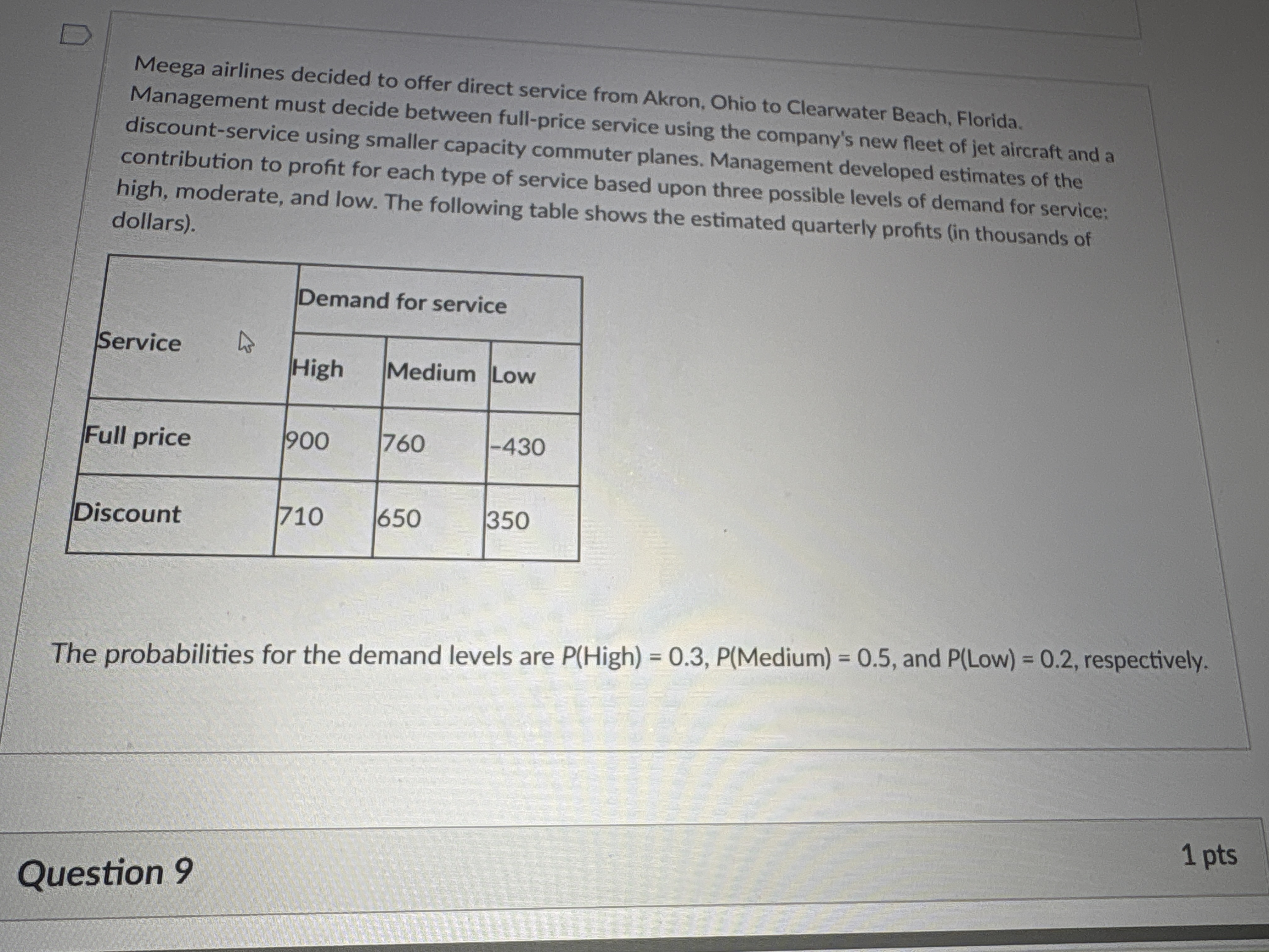 To D Meega airlines decided to offer direct