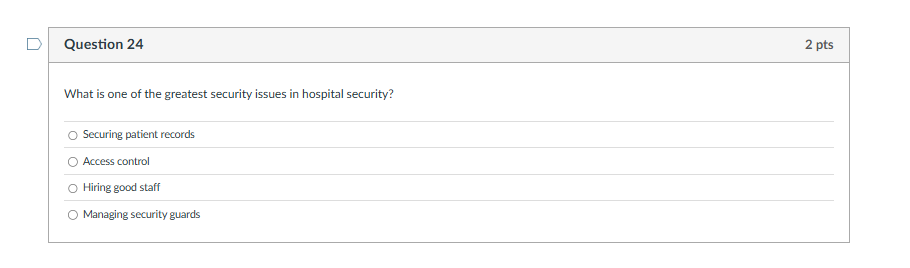 security management question [>| Question 24 2