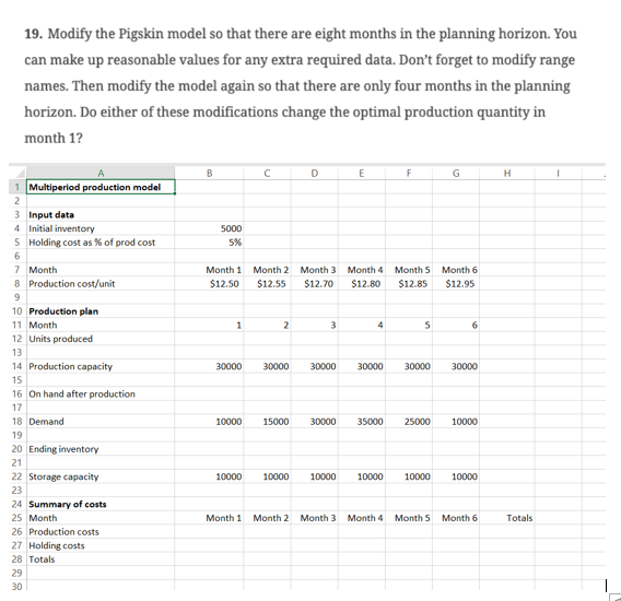 19. Modify the Pigskin model so that there are