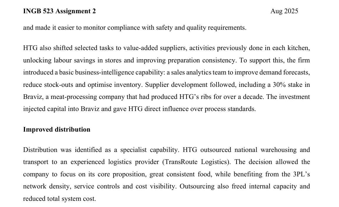 please include referencing INGB 523 Assignment 2