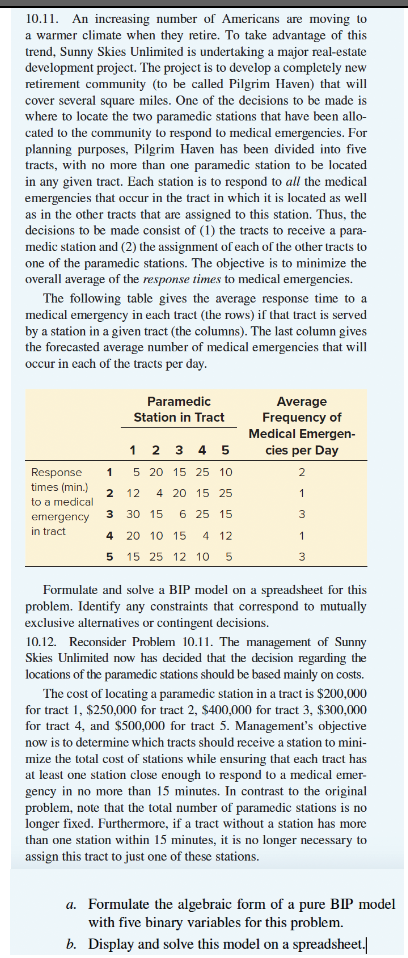 Locating Paramedic Stations in Pilgrim Haven Do