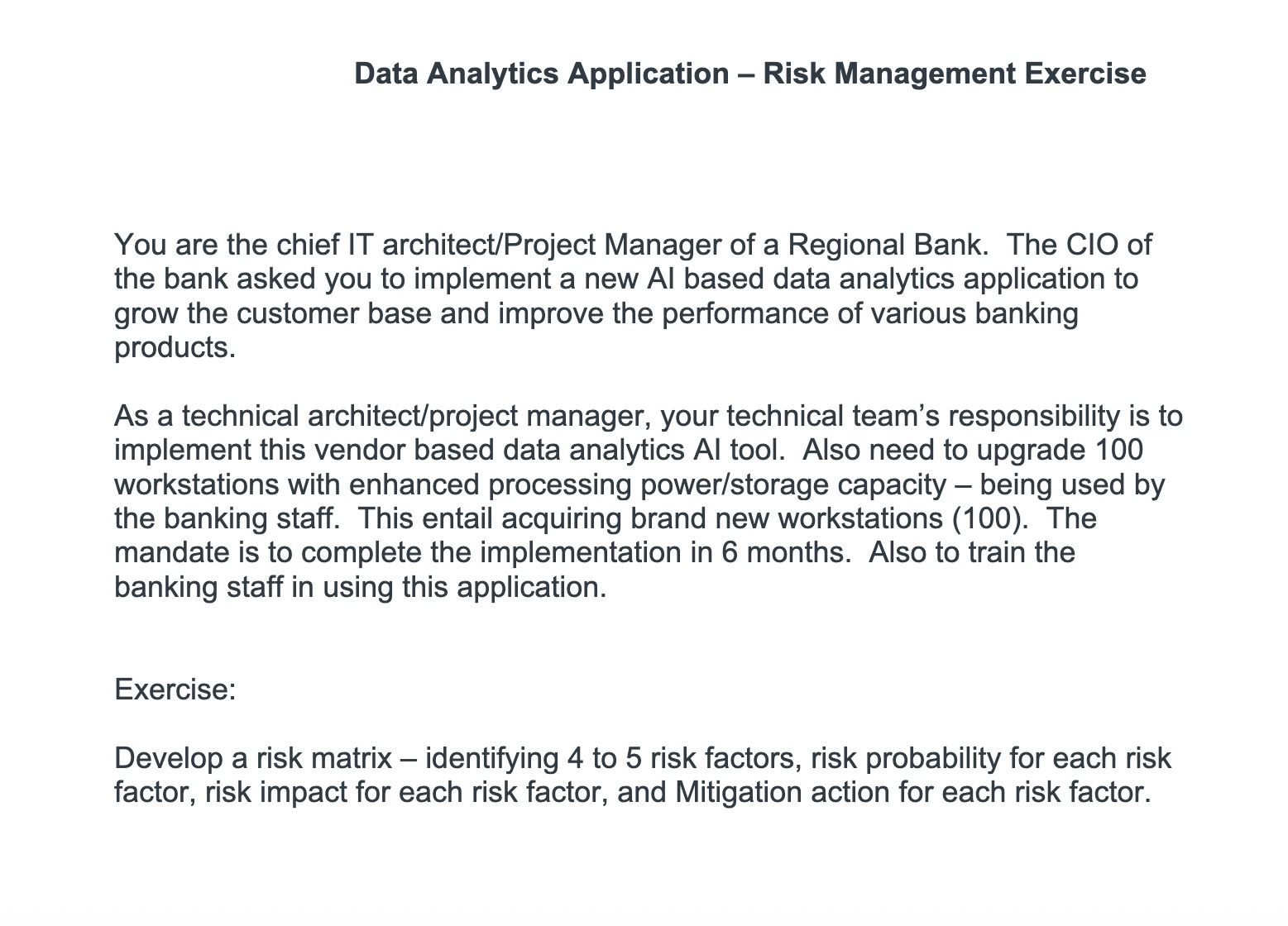 Data Analytics Application Risk Management