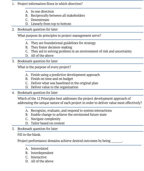 1. Project information flows in which