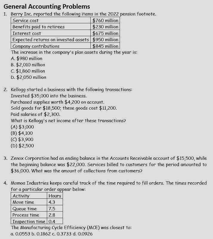 Help me tutor General Accounting Problems 1;