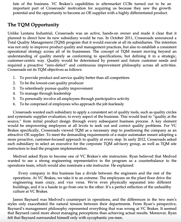 Case Analysis on Andrew Ryan at VC Brakes Problem