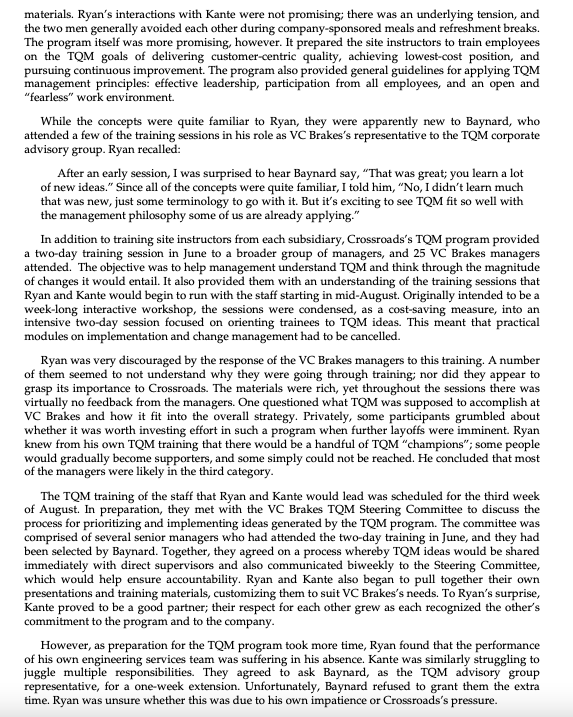 Case Analysis on Andrew Ryan at VC Brakes Problem