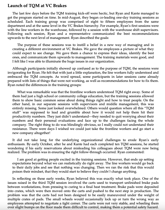 Case Analysis on Andrew Ryan at VC Brakes Problem