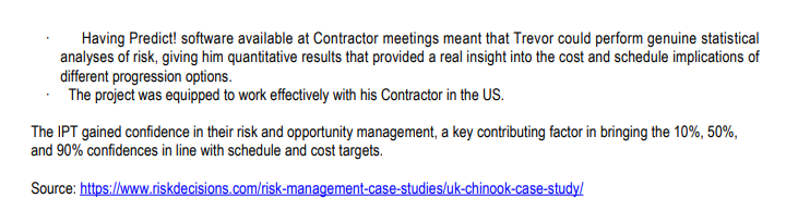 Having Predict! software available at Contractor