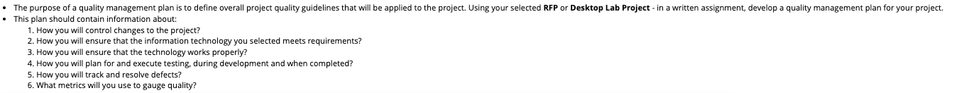How can I make a good quality management plan? So