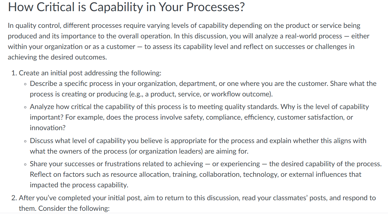 ? How Critical is Capability in Your Processes?
