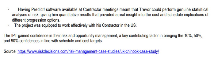 Having Predict! software available at Contractor