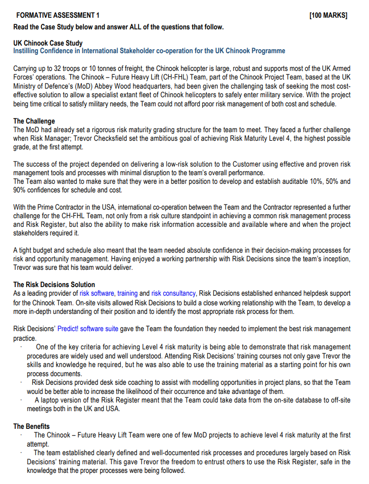 Having Predict! software available at Contractor